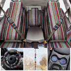 Frienda 14 Pcs Baja Saddle Blanket Car Seat Covers Full Set,Stripe Style - Image 7