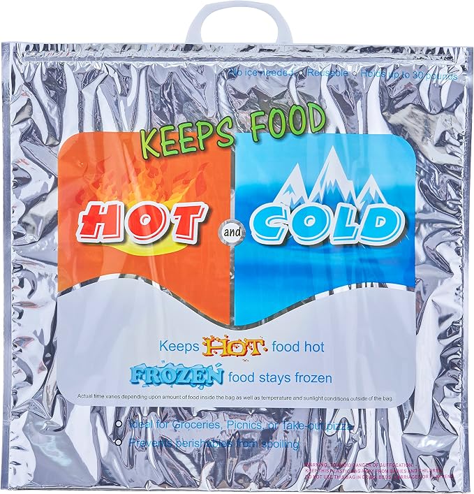Superio Hot and Cold Insulated Bags for Food Delivery, Grocery Shopping Bags, Food Storage for Hot and Frozen Food for Travel, Disposable Cooler Bag, Reinforced Thermal Lunch Bag (12, 20" x 19") - Image 8