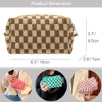 Checkered Makeup Bag for Purse, Small Travel Cosmetic Pouch,Coffee,6 Pack | Cute Zipper Makeup Organizer for Women, Travel Essentials, Toiletries, Makeup Brushes, Beauty Accessories&Bridesmaid Gifts - Image 3