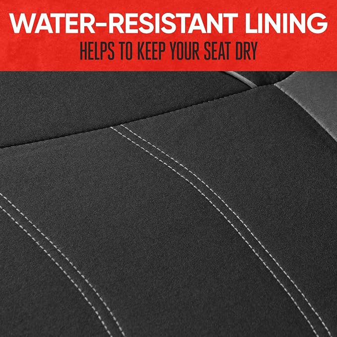 Motor Trend Black Cloth Car Seat Covers for Front Seats – Premium Automotive Bucket Seat Covers, Made for Vehicles with Removable Headrests, Interior Covers for Car Truck Van SUV Seat Protector - Image 5