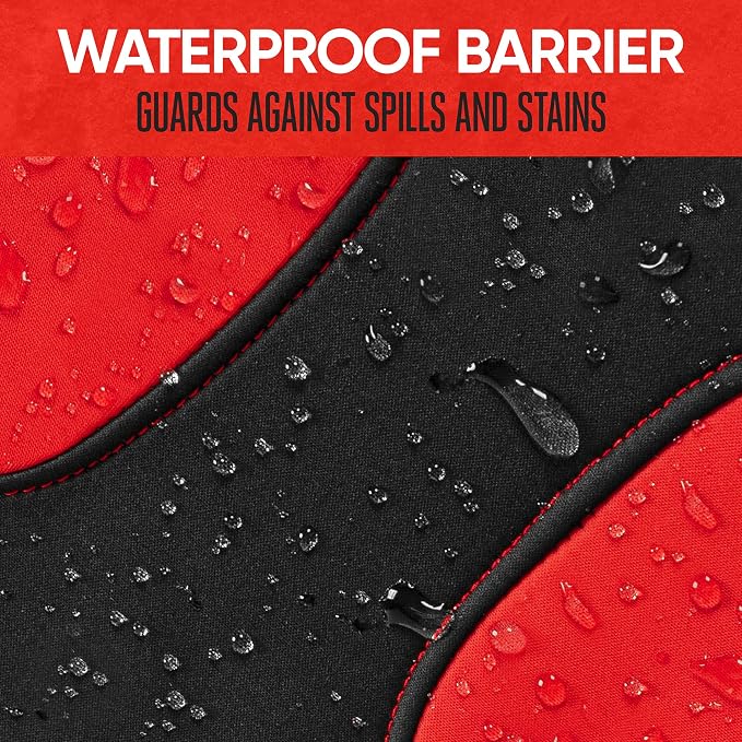 Motor Trend AquaShield Waterproof Front Seat Covers, Red Seat Covers for Cars – Neoprene Front Car Seats Cover, SUV Seat Covers Protector - Car Interior Cover for Auto, Trucks, & Dog Owners - Image 6