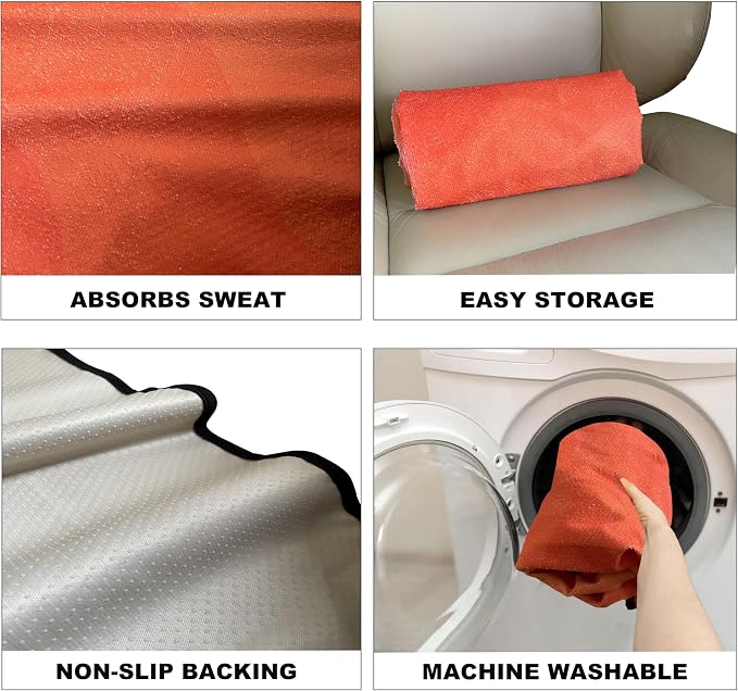 Car Seat Covers 2pcs Waterproof Towel Car Seat Cover Universal Fit for Most Trucks SUV Fitness Athletes Pets Gym and Water Sport，(Orange) - Image 6