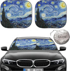 Gven Windshield Sun Shade for Car 2-Piece Foldable Sunshade for Front Windows, Blocks UV Rays, Automotive Interior Sun Protection Car Summer Accessories（Starry Night,S） by Gven