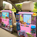 Backseat Car Organizer w/ 10 Storage Pockets, 11" Tablet Holder, 2 PCS Pink | Car Organizers and Storage Kick Mats Back Seat Protector w/ Touch Screen Tablet Holder for Kids Toddlers, Travel Accessories - Image 4