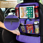 LUCMO Car Backseat Organizer with Touch Screen Tablet Holder, Dark Purple | 2 Pcs,9 Storage Pockets,Clear Tablet Holder,Protectors Kick Mats,Travel Accessories,Seat Cover,Road Trip Essentials - Image 5