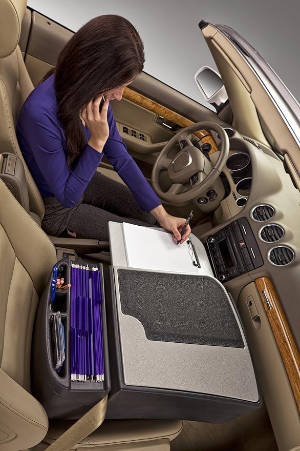 AutoExec GripMaster Car Desk for Your Vehicle Workstation and Mobile Office, Grey with 400 watt Power Inverter | Vehicle Workstation, Mobile Office, 400 Watt Power Inverter - Image 3