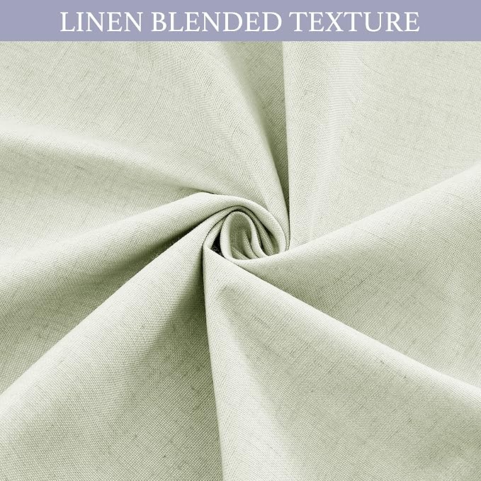 RYB HOME 100% Blackout Curtains Sidelight Window, Linen Textured | Linen Textured, Block Views, Privacy Sidelight Blids, For Glass Door School Office Nursery, W12 x L69, Light Sage, 1 Panel - Image 6