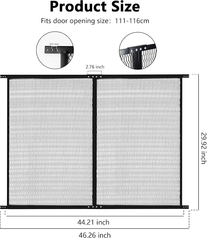 Steel Pet Grille (48 Inch, Brown) Rv Screen Door Protector for Dogs, Cats - Image 2