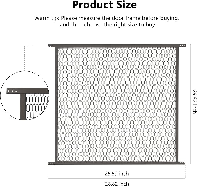 Guardian Steel Pet Grille Screen Door Protector for Dogs Pets Cats Scratch Protector Replacement (Bronze, 30 inch) Screen Door Guard Pet Proof Rv Screen Door Grill Guards - Image 2
