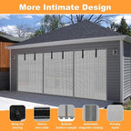 LIAMST Privacy Garage Door Screen Blackout for 1 Car Garage-10x9FT Privacy Silver Grey Heavy Duty Magnetic Garage Screen, Hands Free, Magnetic Privacy Garage Screen Door - Image 4