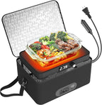 Portable Oven, 12V 24V 110V-240V Car Food Warmer Portable Personal Mini Oven Electric Heated Lunch Box for Meals Reheating & Raw Food Cooking for Road Trip/Camping/Picnic/Family Gathering(Black) by ROTTOGOON
