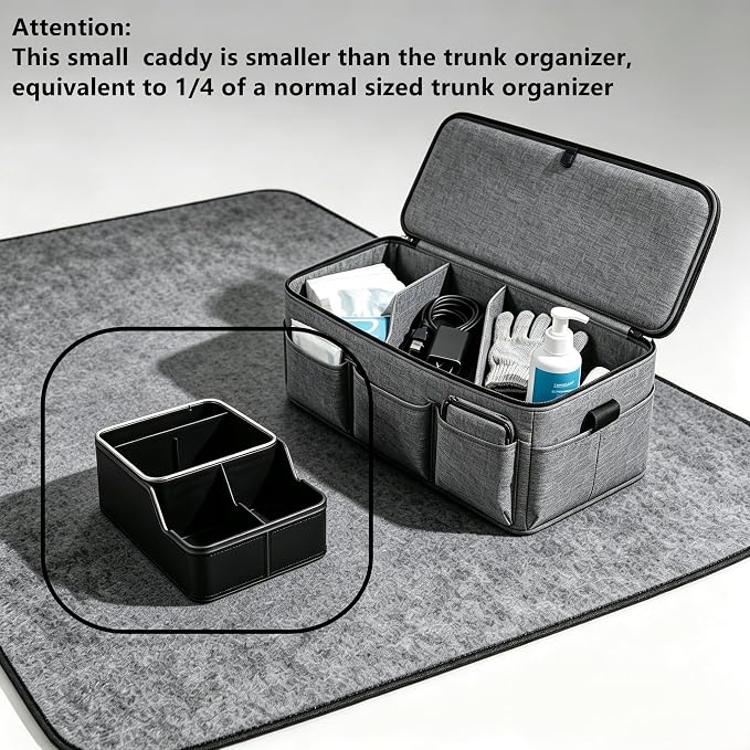 Car Storage Organizer Between Seats,Center Console Armrest Storage Box Back Seat Organizer with Small Compartment Car Interior Storage Box,Cup Holder Tray with Non-slip Mat(Black) | Center Console Armrest Storage Box,Front & Back Seat Floor Organizer,C... - Image 7