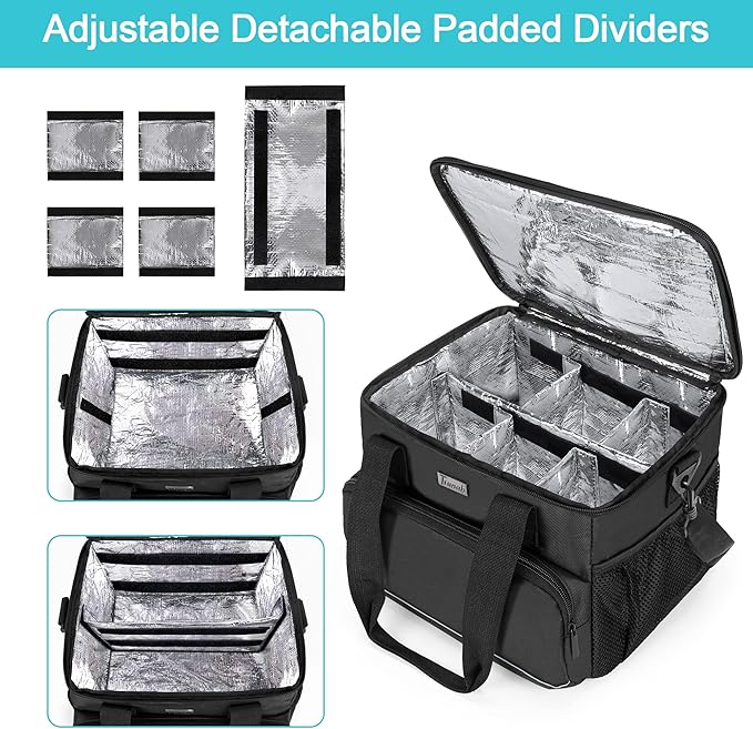 Trunab Insulated Medical Bag with Dividers, Medicine Pouch, Black | Empty Bag for Custom Setup, Ideal for Home, Travel and Camping - Image 3