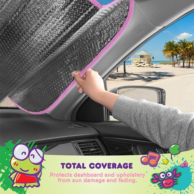 Carbella Hello Kitty and Friends Car Windshield Sun Shade, Official Sanrio Accordion Style Sunshade for Car Window, Cute Car Sun Shade Windshield, Hello Kitty Car Accessories for Women (HK & Friends) - Image 8