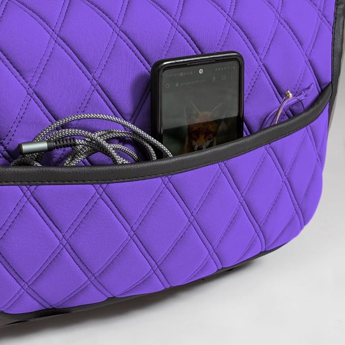 FH Group Car Seat Cushion – Neosupreme Single Front Seat Cover with Front Pockets, Airbag Compatible, Universal Fit Car Seat Cushion for Driver or Passenger Seat, SUV, Truck, Sedan & Van – Purple - Image 2