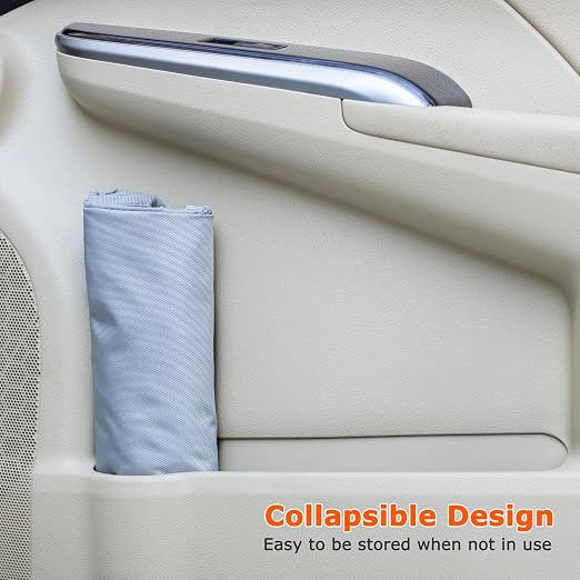 Ginsco New Leak-Proof Travel Car Trash Bag, 3.5 Gallons Large Capacity Hanging Car Trash Can with Hook and Loop Lid and Handle, Multipurpose Trash Bin with Storage Pockets for SUV RV, Atomic Silver - Image 3