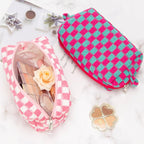 Checkered Makeup Bag for Purse, Small Cosmetic Pouch,Magenta Green,2 Pack | Cute Zipper Makeup Organizer for Women, Travel Essentials, Toiletries, Makeup Brushes, Beauty Accessories&Bridesmaid Gifts - Image 6