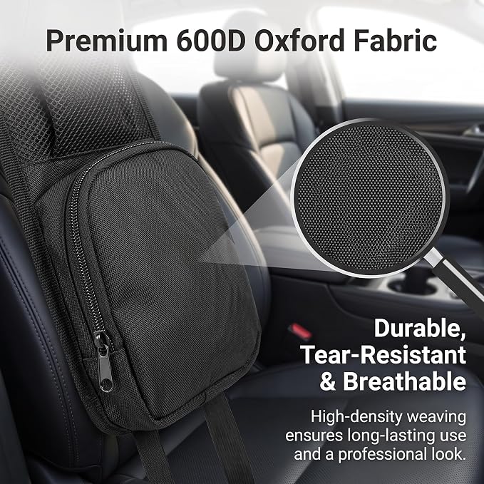2PCS Car Seat Side Organizer, Multi-Pocket Car Storage Organizer with Mesh Net, Multifunctional Seat Storage Hanging Bag, Universal Auto Seat Side Organizers for Cars, SUV & Truck (Black) - Image 4