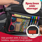 Lusso Gear Kids Car Seat Travel Tray - Dry-Erase Tablet Holder for Road Trip Activities - Cup Holder & Storage for Toddler Travel Essentials - Plane Activity Tray for Airplane Essentials - Dinos - Image 9