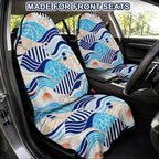 Car Seat Towel Cover 2 Pack for Front Seats, Sweat Absorbent Car Seat Protector with Non-Slip Backing, Waterproof Towel Car Seat Covers for Runners, Gym, Swimming, Beach, Pets, Nautical Waves - Image 2
