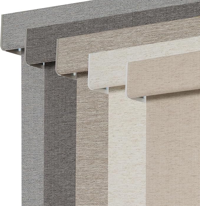 Persilux Blackout Roller Shades for Window Blinds,Cordless,Linen Fabric,Thermal Insulated Fabric UV Protection Shades for Home,Office,Bedroom,Door,Blackout-Beige,17" W X 64" H by PersiluxHome