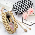 Checkered Makeup Bag for Purse, Small Cosmetic Pouch,Black Coffee,2 Pack | Cute Zipper Makeup Organizer for Women, Travel Essentials, Toiletries, Makeup Brushes, Beauty Accessories&Bridesmaid Gifts - Image 3