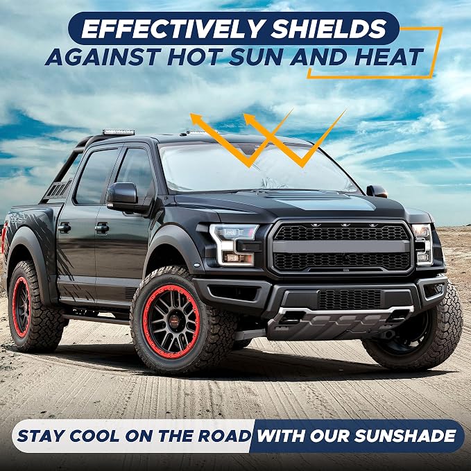 EcoNour Truck Windshield Sun Shade, Sun Shield Protects Dashboard and Seats - Image 9