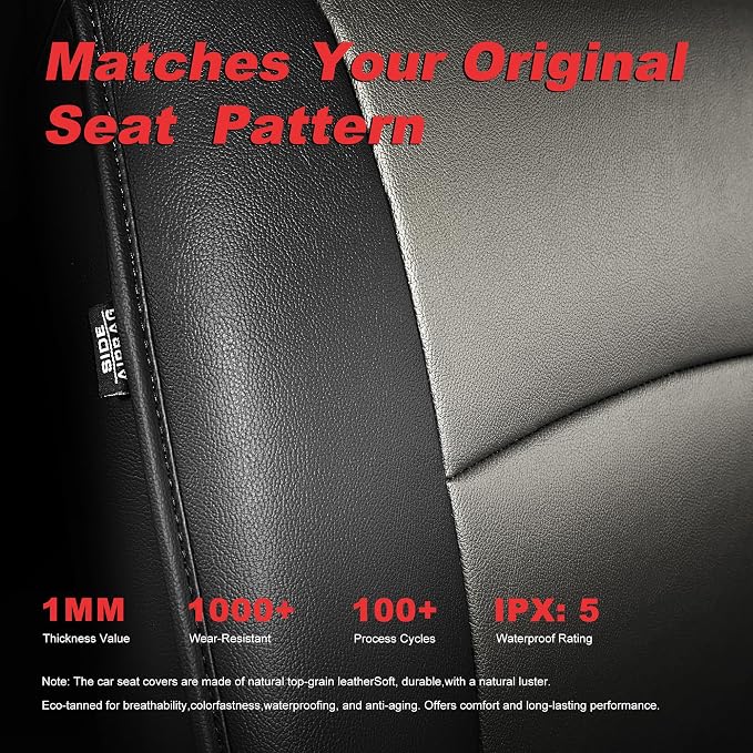TTX LIGHTING Custom Fit for Toyota RAV4 Seat Covers 2013-2018 5-Seats | Original Seat Pattern | Full Coverage | Easy Install | Waterproof | Faux Leather | Shield Your Car Seats | All Season - Image 7