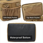 Tactical Camping Storage Bag 18L Tactical Utility Tote Bag Camping Cookware Organizer Trunk Organizer (Khaki) - Image 4