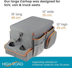 High Road Front Seat Organizer with Tray and Cup Holders | Car Office Organizer With File and Laptop Storage Compartment, Car Desk Top, Cup Holders and 8 Storage Pockets - Image 8