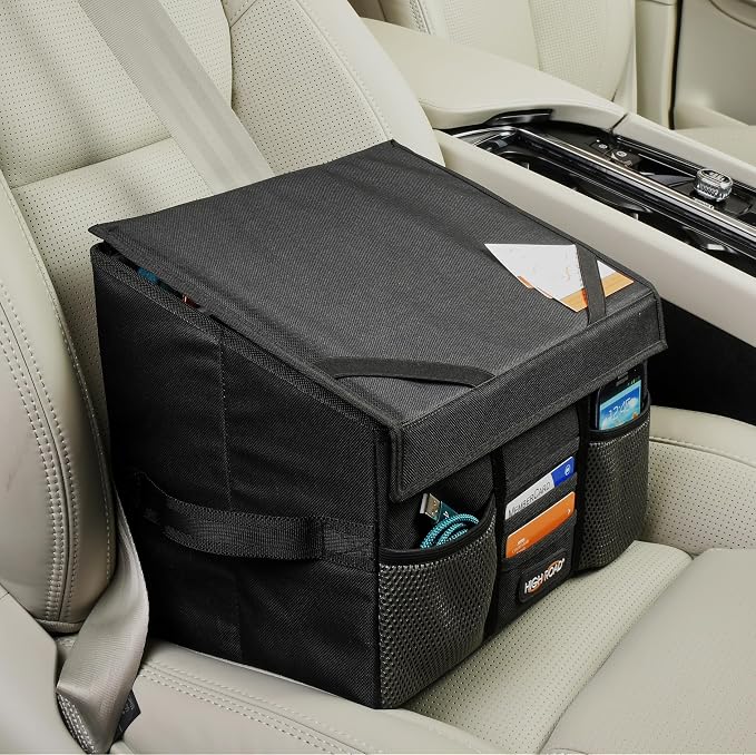 Passenger Seat Organizer and Car File Organizer for Mobile Office Work | High Road's Car Office Organizer is a Desktop and Filing Organizer with Adjustable Divider Panels for Custom Storage by HighRoad