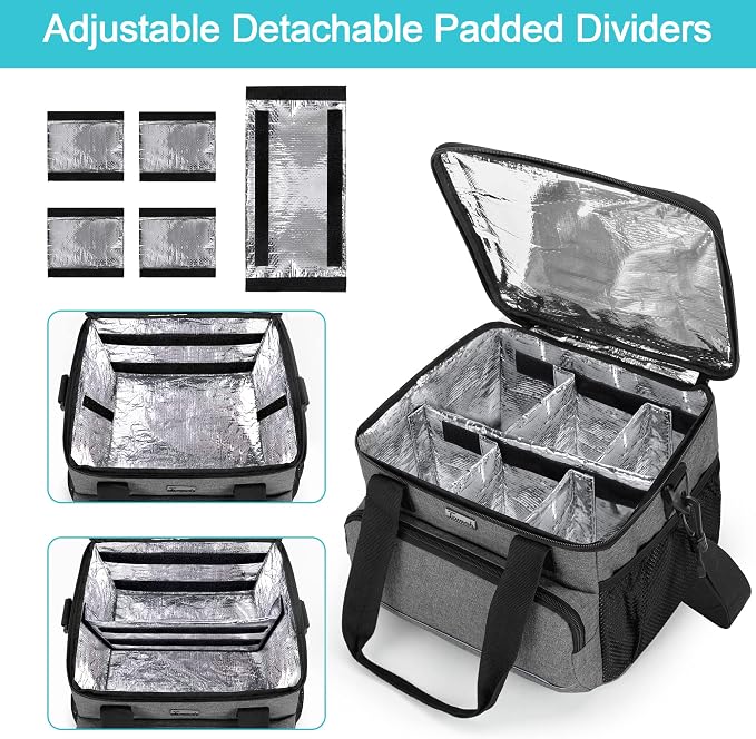 Trunab Insulated Medical Bag with Dividers, Medicine Pouch,Grey | Empty Bag for Custom Setup, Ideal for Home, Travel and Camping - Image 3