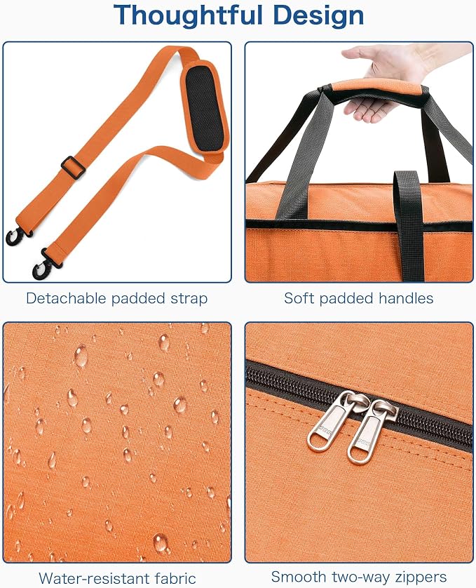 100L Travel Duffle Bag for Men, Urtala 32” Large Duffle Bag for Traveling with Shoe Compartment, Foldable Travel Duffel Bag for Men Women Waterproof & Tear Resistant (Orange, EXTRA LARGE, 100L) - Image 5