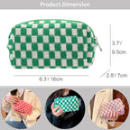 Checkered Makeup Bag for Purse, Small Travel Cosmetic Pouch,Green,2 Pack | Cute Zipper Makeup Organizer for Women, Travel Essentials, Toiletries, Makeup Brushes, Beauty Accessories&Bridesmaid Gifts - Image 2