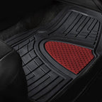 FH Group Premium Liners Tall Channel Trimmable All Weather Rubber Full Set Car Floor Mats (Pink) w. Trimmable All-Season Cargo Liner (Burgundy) - Universal Fit for Cars Trucks and SUVs - Image 3