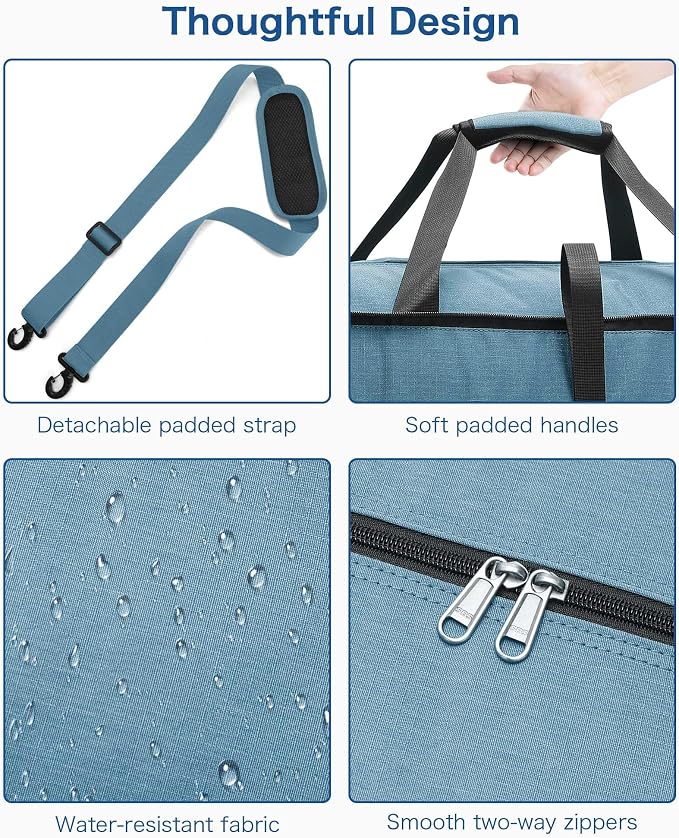 120L Foldable Waterproof Travel Duffel Bag for Men and Women with Shoe Compartment (Light Blue, EXTRA LARGE, 120L) - Image 5