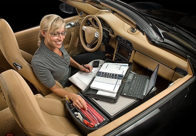 AutoExec GripMaster Car Desk for Your Vehicle Workstation and Mobile Office, Grey with 400 watt Power Inverter | Vehicle Workstation, Mobile Office, 400 Watt Power Inverter - Image 2