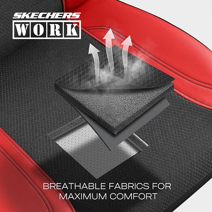 Skechers Car Seat Covers, Work Leather Seat Covers 5-Times Stronger Built-in Webbing, Oxford Fabric Front Seat Cover, Airbag Compatible, Automotive Comfort for Cars, Trucks, SUVs,Red - Image 4