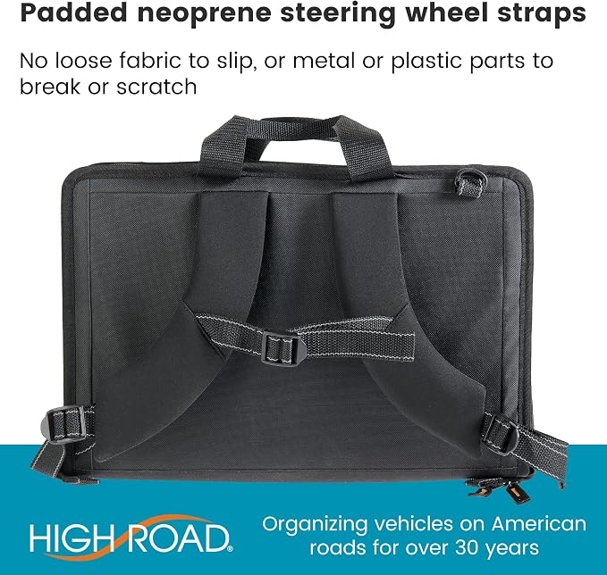 High Road Steering Wheel Desk and Laptop Holder for Car, Truck, Van and SUV | Portable Car Office Laptop Case and Desk, with 6 Storage Compartments, Phone Holder, Mouse Tray and Wrist Rest - Image 7