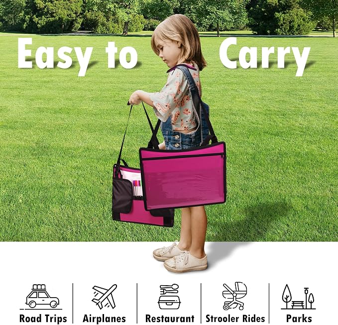 Car Seat Tray,Toddler Road Trip Essentials With Drawing Kit | Road Trip Essentials Accessories Lap Tray with iPad Holder Stand & Dry Erase Board as Travel Gifts for Kid,2PC - Image 8