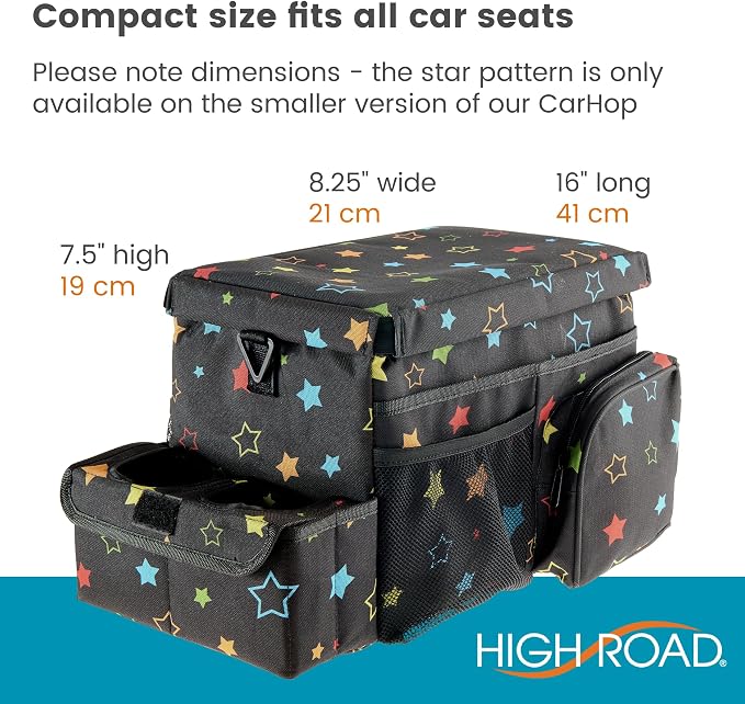 High Road CarHop Car Caddy Organizer With Cooler and Cup Holders | Sturdy Snack and Play Backseat Organizer for Kids with Top Tray and 6 Organization and Storage Pockets - Image 7
