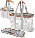 CleverMade Collapsible Tote LUXE, 30L Structured Tote Bag with Handles | Pack It All Without the Floppy-Bag Fight | Steel Rim Stays Open, Soft Grips Carry 30 lb, and Tote Folds to 1.5 Inches by CleverMade