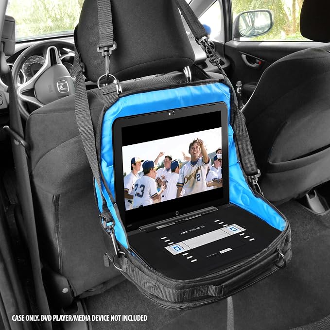 USA GEAR Portable DVD Player Case - S11 Car Headrest Holder Compatible with DBPOWER 9.5" and 10.5", Insignia 10", ieGeek 9.5", Wonnie 10.5" - Travel Storage Bag for Players with 7" to 10" Screens - Image 2