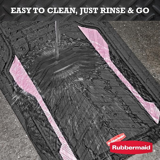 Rubbermaid Car Floor Mat, Heavy Duty All-Weather Car Mats Full Set with Dual-Tone Pink Aluminum Inserts – Universal Fit, Anti-Slip Backing, Trim-to-Fit for Most SUV, Sedan, Van - Image 8