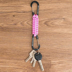 BRAVESHINE Paracord Keychain Carabiner Clip | D Ring Hanger Lanyard Hook | 7.3inch Long | for Stroller, Water Bottle, Key, Backpacks, Men, Women, Luggage, Car Seat Headrest, Fence, Bag Charms - Image 5