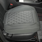2 Pack Leather Front Car Seat Covers,Bottom Seat Covers for Cars,Driver Car Seat Cover,Luxury Seat Protectors,Waterproof,Anti-Slip,Full Wrap,for Most Vehicles,Sedan,Truck,SUV(Grey) - Image 5