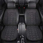 Linen Front Car Seat Covers Cloth Fabric Automotive Seat Protectors | Breathable Durable Anti-Slip All-Season Comfort Easy to Install Universal Fit for 95% of Cars Trucks SUVs Vans (Black, 2PCS) - Image 4