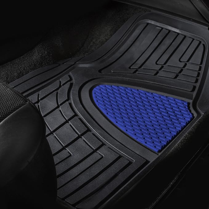 FH Group Automotive Floor Mats - Heavy-Duty Rubber Floor Mats for Cars, Universal Fit Full Set, Climaproof Floor Mats, Trimmable Floor Mats for Most Sedan, SUV, Truck Floor Mats Blue - Image 5