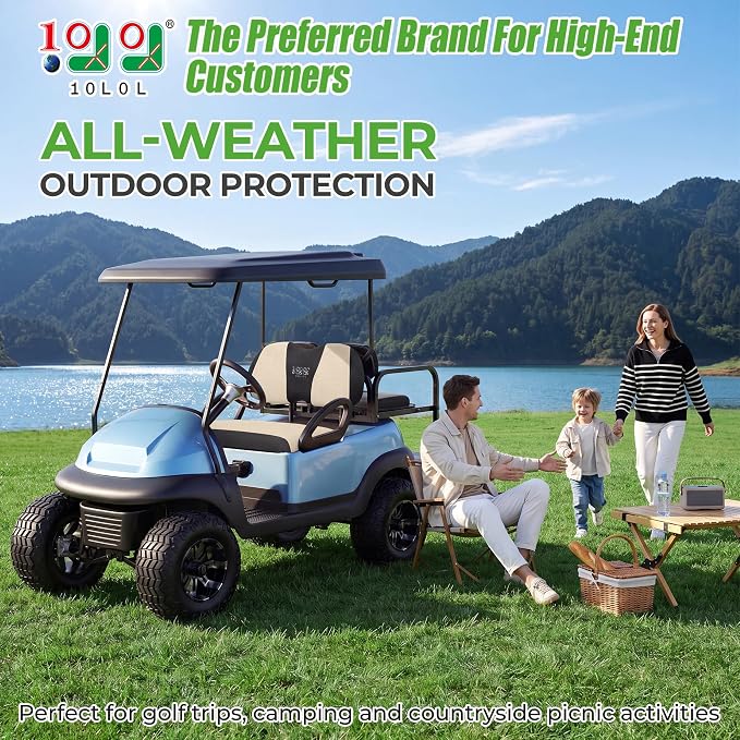 10L0L Golf Cart Seat Covers for Yamaha EZGO Club Car Seat Towel Cushion | Breathable Mesh All-Season Front/Rear Seat Blanket, UV Resistant, Cool Comfort, Machine Washable, Easy On, Great Golf Gift - Image 2