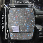 Bling Crystal Car Seat Back Kick Protectors with Storage, Sparkly Diamond Kick Mats, Universal Seat Protector for SUV and Automotive Crystal Auto Accessories for Women White 2pcs - Image 3